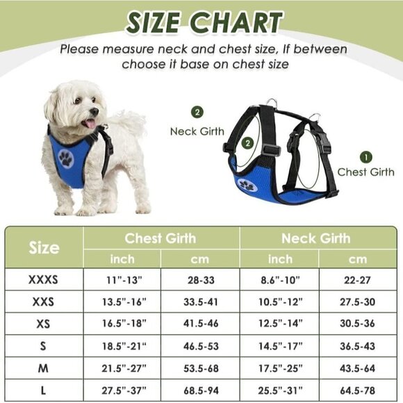 REPLACEMENT Dog Car Harness Vest Breathable Blue Mesh Fabric - Size Large - Picture 8 of 8